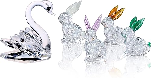 H&D HYALINE & DORA Estatua de decoración de figuras de cristal, escultura de animales cristalinos, decoración del hogar, animales de cristal, figura