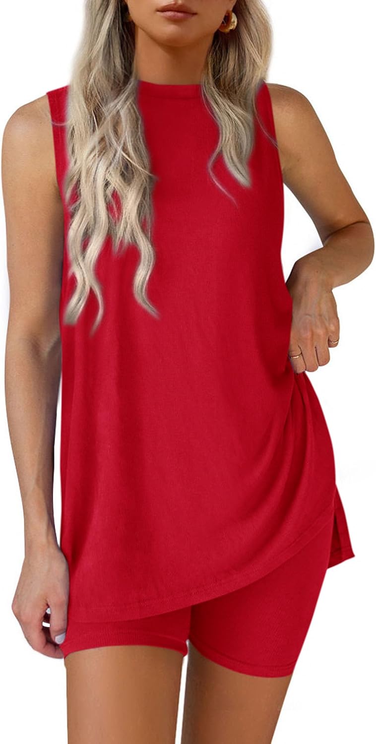 PRETTYGARDEN 2 Piece Sets for Women 2026 Summer Matching Lounge Shorts Set Resort Airport Travel Loungewear Outfits Clothing