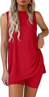 2 Piece Sets for Women 2026 Summer Matching Lounge Shorts Set Resort Airport Travel Loungewear Outfits Clothing