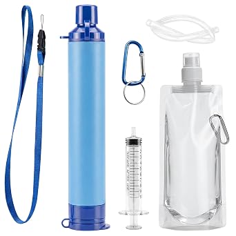 Water Filters Straws, Filtration Portable Gear, Supply for Drinking Hiking Camping Team Family Outing Set