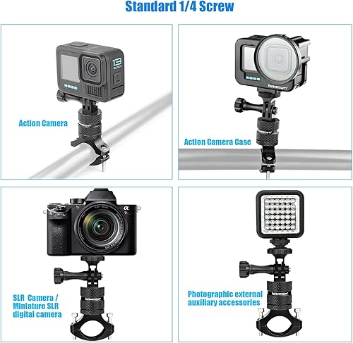 Miniatura 6 de Soporte de trípode de aluminio para adaptador de trípode Gopro 1/4"-20 Soporte de cámara para Gopro Hero 13 12 11 10 9 8 DJI Osmo Insta360 AKASO y