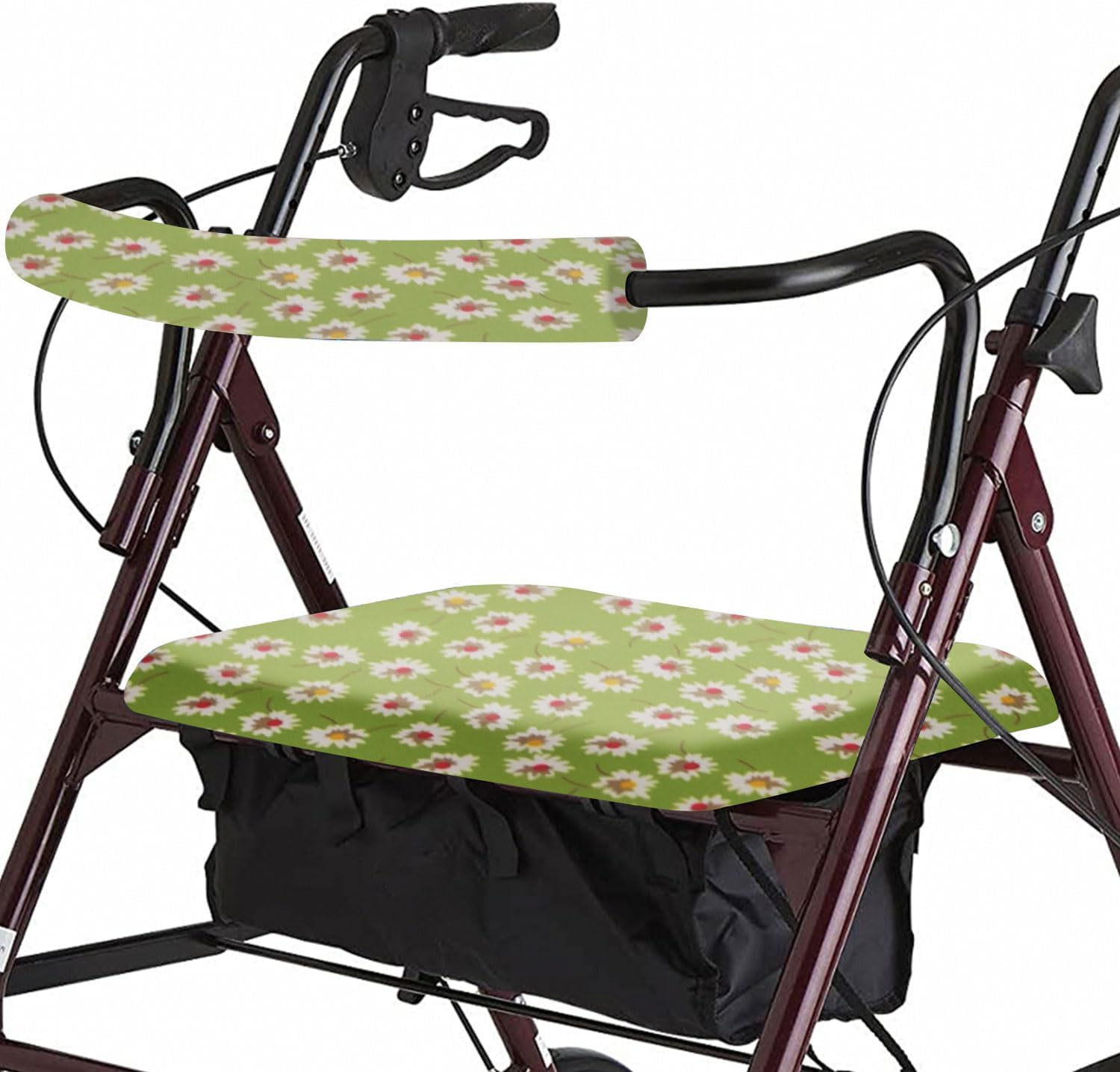 Universal Rollator Walker Seat and Backrest Rollbar Covers Set Adjustable Soft Walker Cover Accessories Unisex