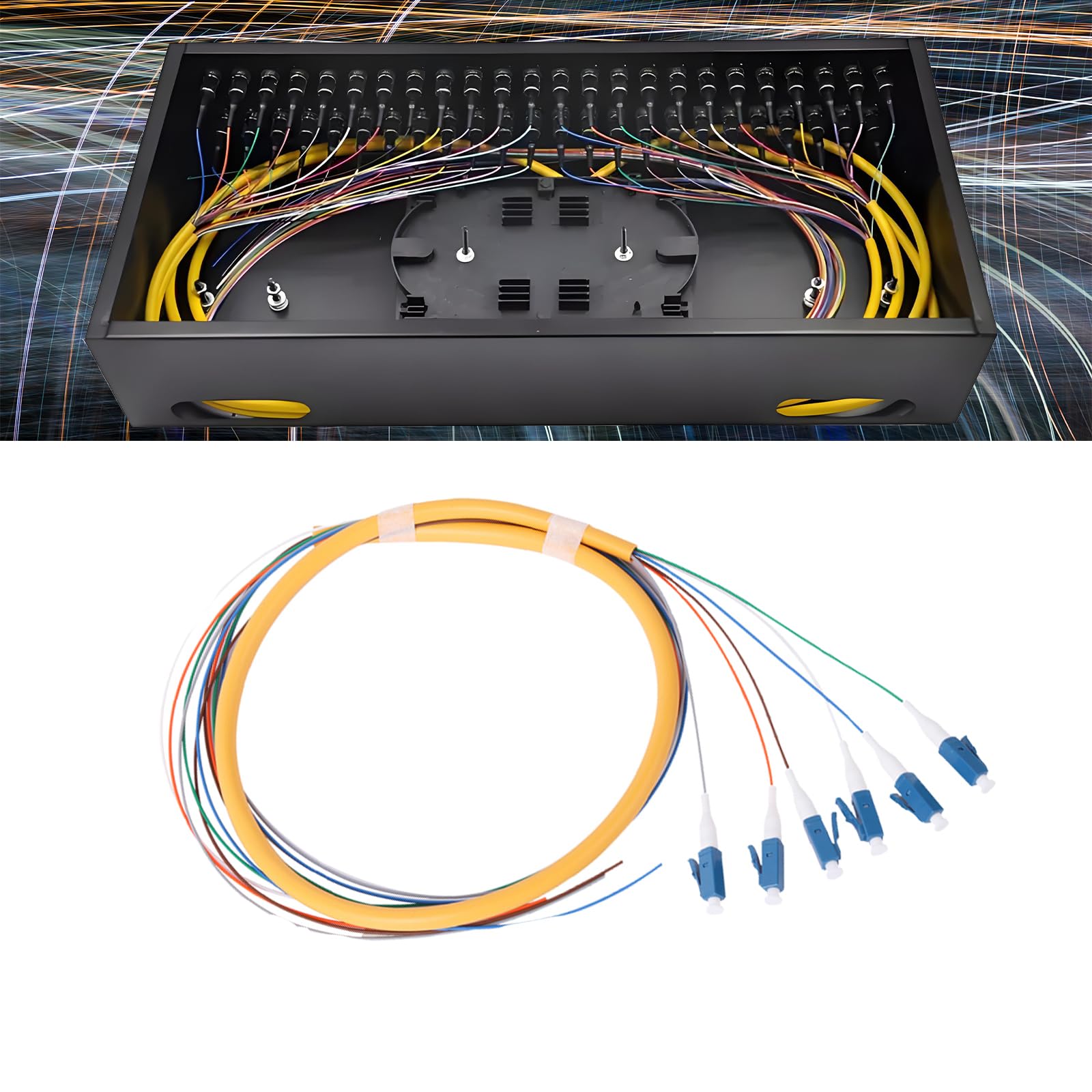 6-strängiges LC/UPC Glasfaser-Pigtail 1,2 m LC OS2 Singlemode Glasfaser-Pigtail für Netzwerk-Kommunikationssystem, 4 Packungen