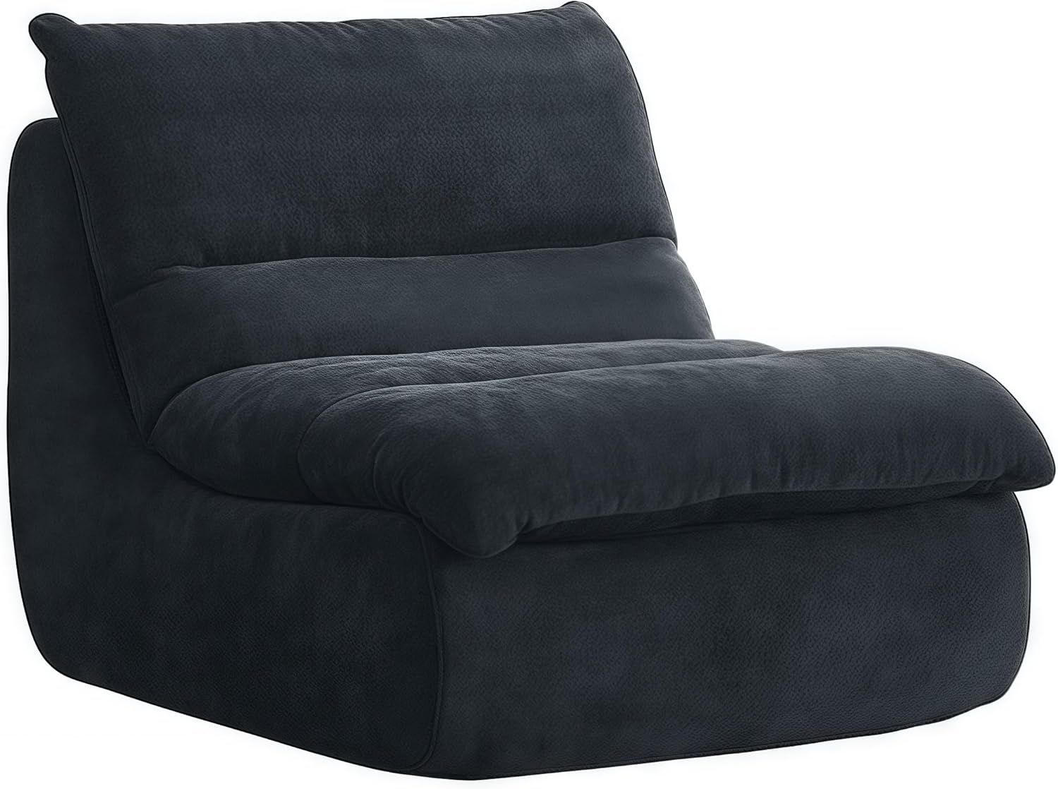 Bean Bag Chair, Fireside Sofa, Armless Compression Sofa for Adults,Small Space Floor Chair for Living Room, Bedroom, Office, Dorm, Apartment (Black)