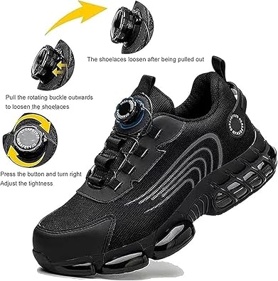 Steel Shoes 3 Inch Taller, Safety Shoes Mens Steel Toe - Comfortable Puncture Proof Non Slip Work Shoes