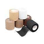 FriCARE Self Adhesive Bandage Wrap, Medical Tape in First Aid Kit, Cohesive Bandages for Wounds Sport Vet, 2 Inches X 5 Yards 6 Rolls, Classic
