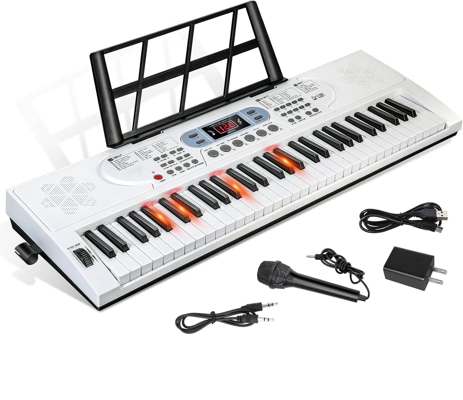 Amazon.co.jp: キーボード ピアノ 電子ピアノ 61鍵盤 200種類音色 200