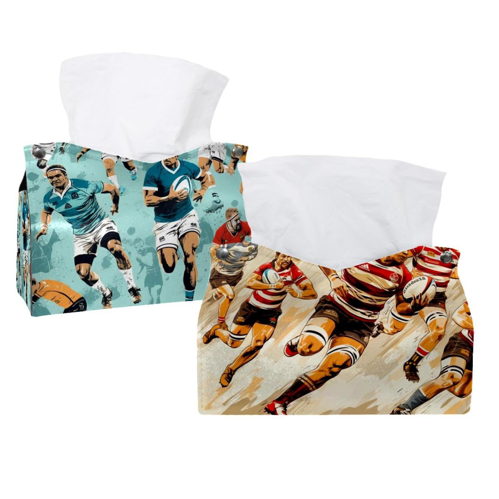 Boîte à mouchoirs en cuir football distributeur rectangulaire de table