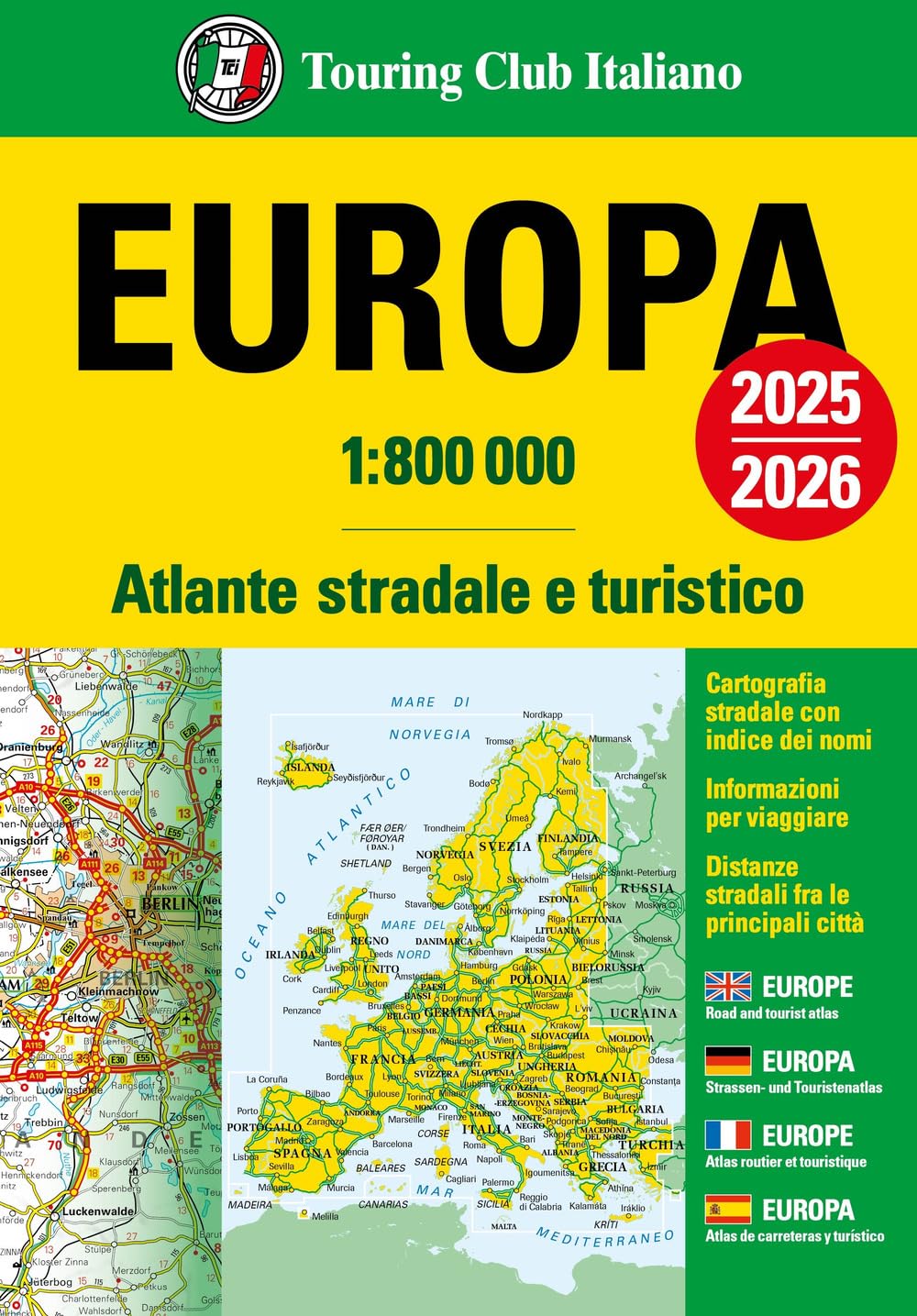 Europa Atlante stradale e turistico 1:800.000 2025-2026