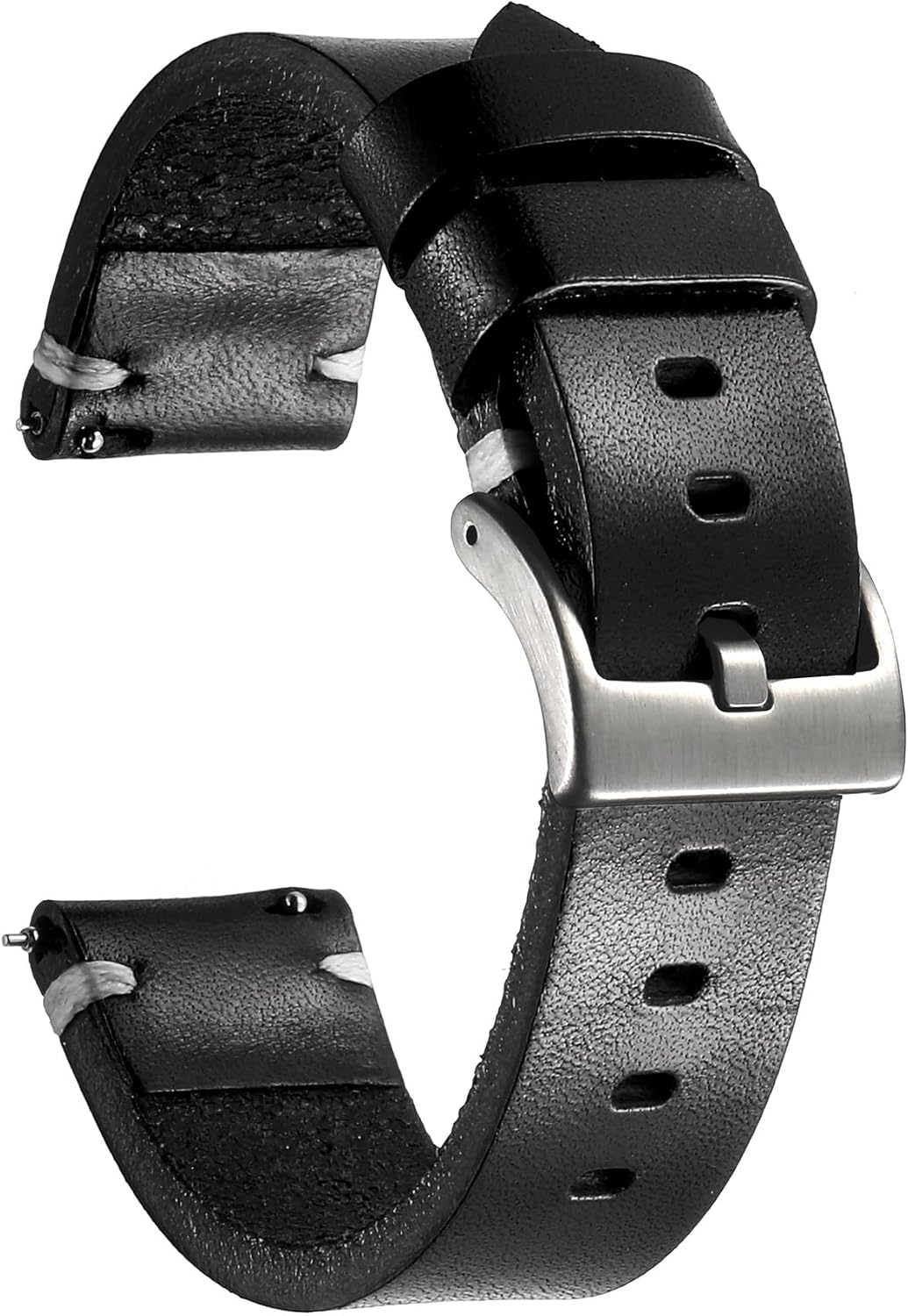 Cowhide Leather Watch Strap Retro Handmade Vintage Quick Release Thick Leather Watch Strap with Stainless Steel Buckle Replacement Strap for Smartwatch Women Men 18 mm 20 mm 22 mm 24 mm