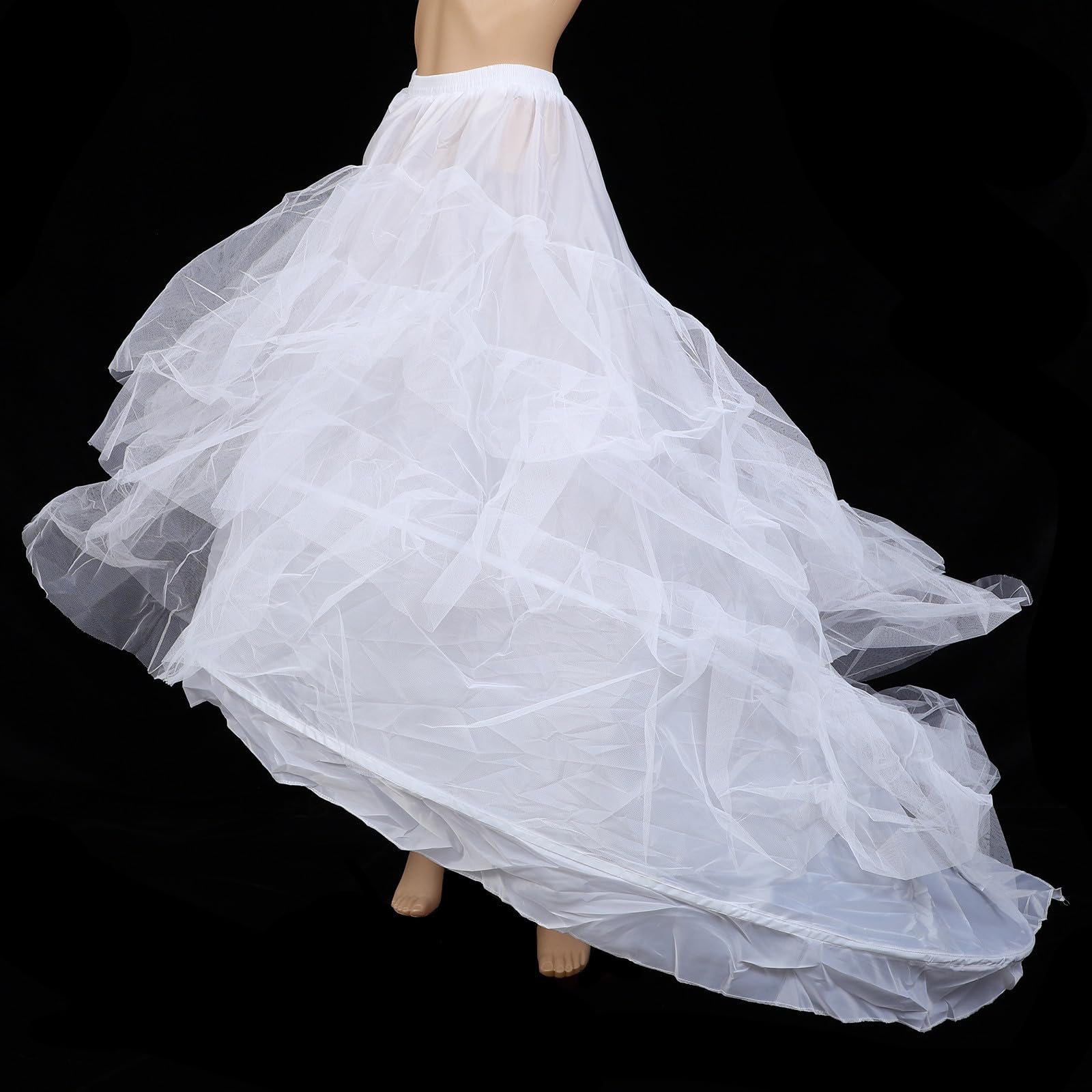 Brautkleid Unterrock Reifrock Weiß für Damen und Mädchen | Acrylfasern, Taillenumfang 60-110cm, Bodenlang, für Abend und Bühnenauftritte