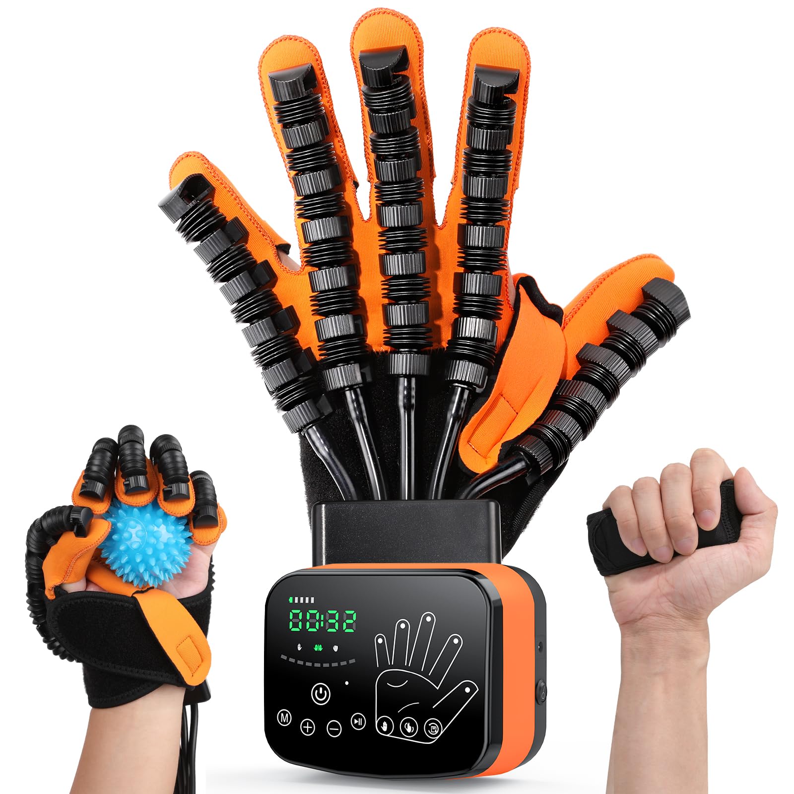 UnionMed Tech Rehabilitation Robot Gloves, 2024 Upgraded Stroke Hand Therapy Equipment, Arthritis Stroke Hemiplegia Patients Gloves Automatic Robotic Hand Trainer for Adults(Left-S)