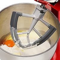 Vista 6 de Flex Edge Beater for KitchenAid Tilt-Head Stand Mixer, 4.5-5 Quart Flat Beater Paddle with Flexible Silicone Edges Bowl Scraper, Grey Gris