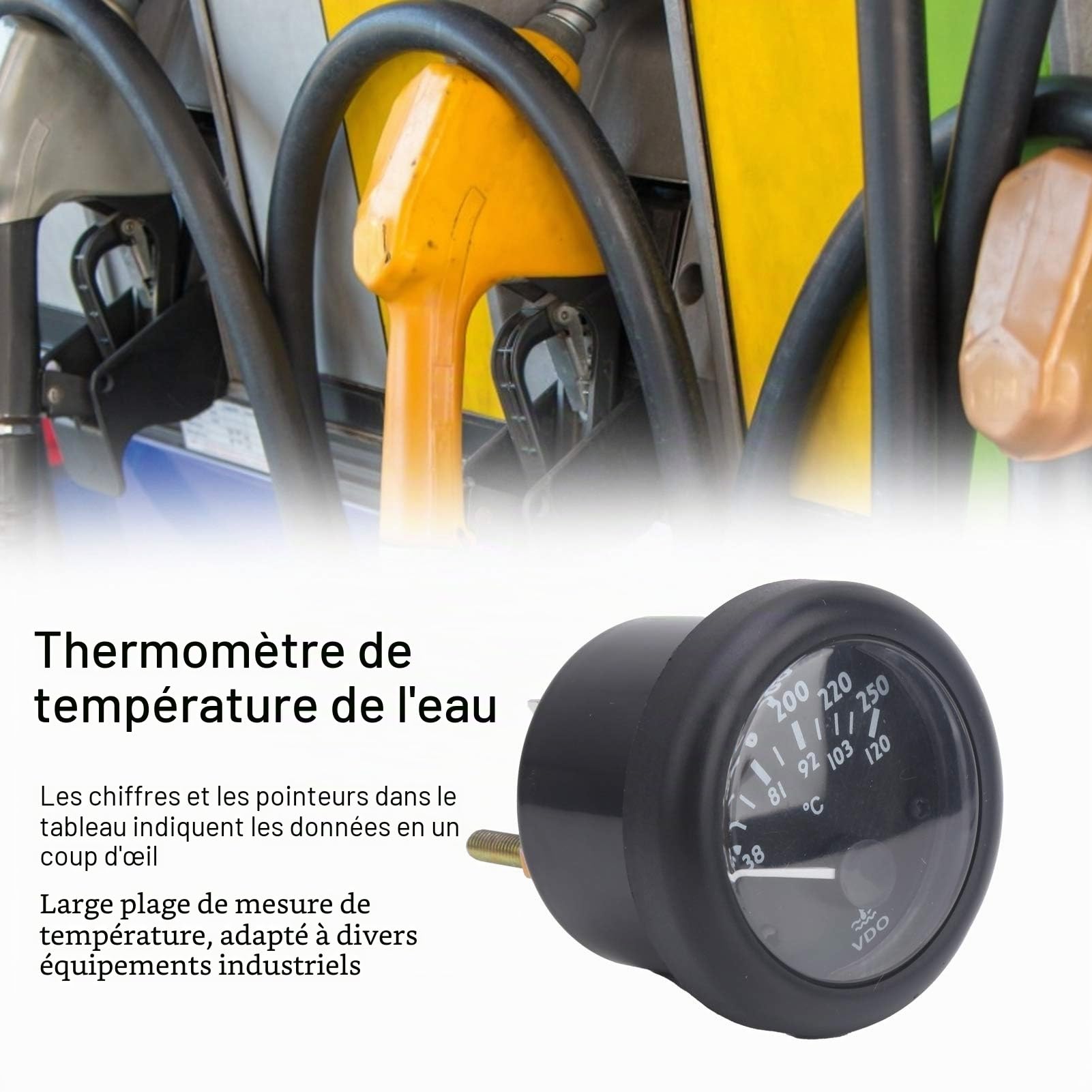 WT 52mm pointeur moteur jauge de température de l'eau jauge de température de l'eau électromagnétique DC12V