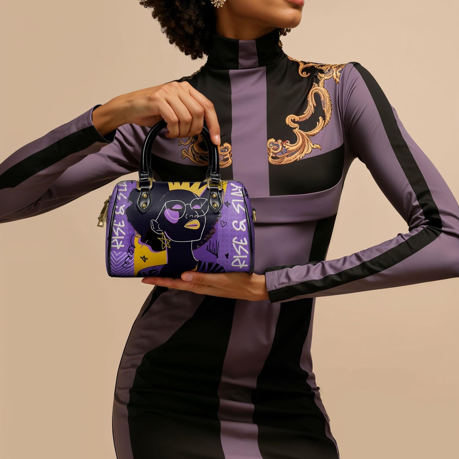 Afroyla African Women's Mini Satchel Bag Top Handle, Small Crossbody Handbag, Vegan Leather, Gifts for Her, Mom, Wife - Image 6