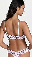 Vista 3 de hanky panky Bralette triangular acolchado con latido del corazón para mujer, Blanco Multi