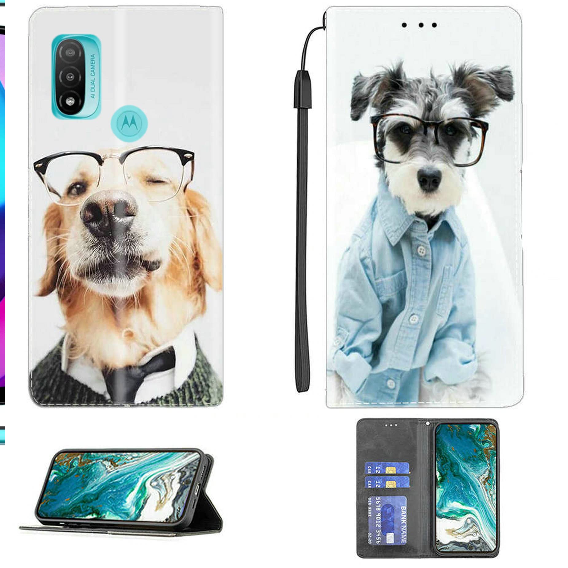 For Motorola Moto E30 Case, Premium PU Leather Magnetic Flip Case Cover