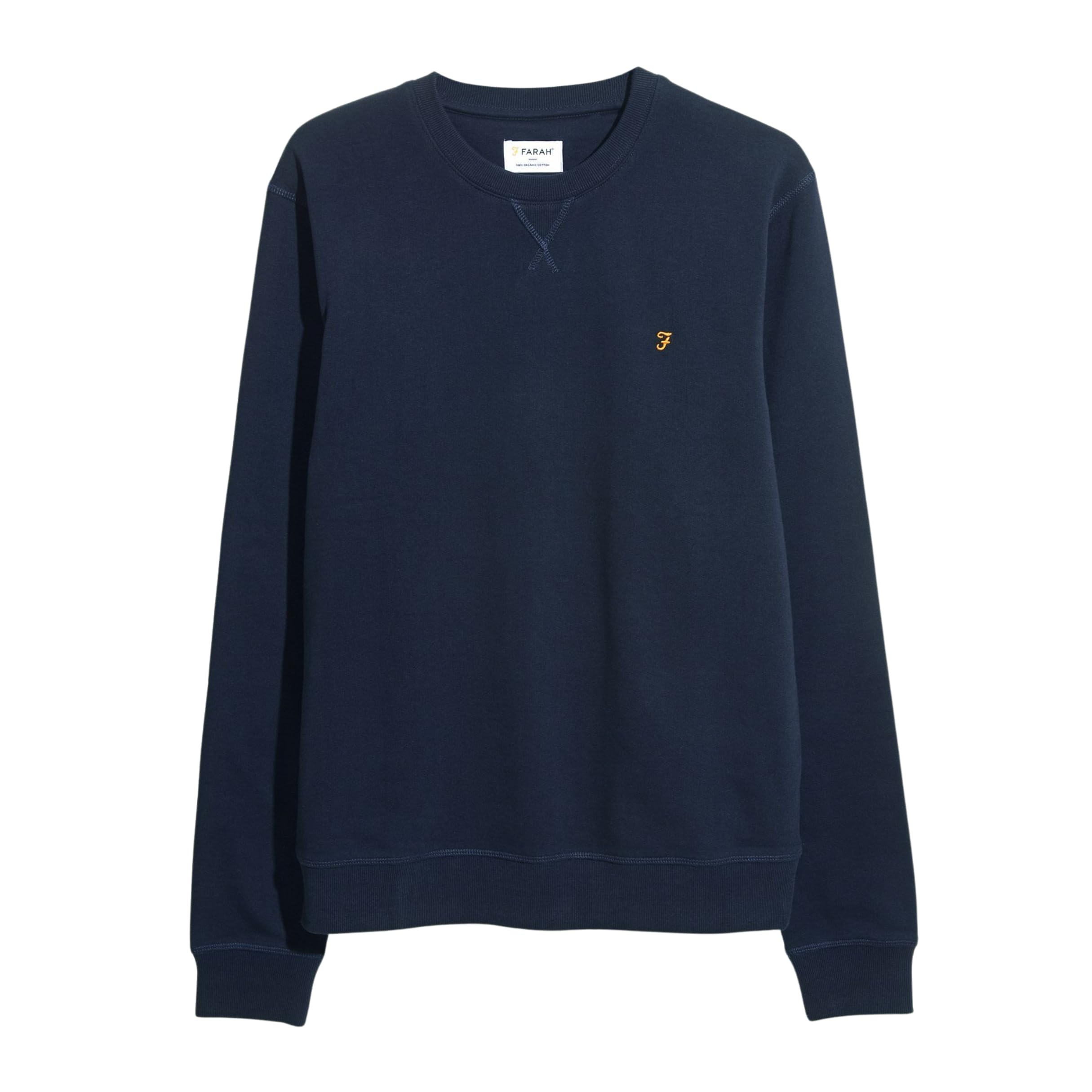 Farah Blue Tim Organic Crew Sweatshirt - Navy - S