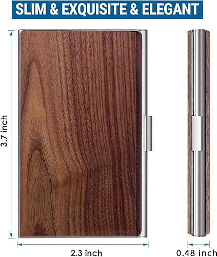 Vista 13 de MaxGear - Tarjetero para hombres y mujeres, bolsillo para tarjetas de negocios RFID, delgado, para tarjetas de negocios, soporte para tarjetas