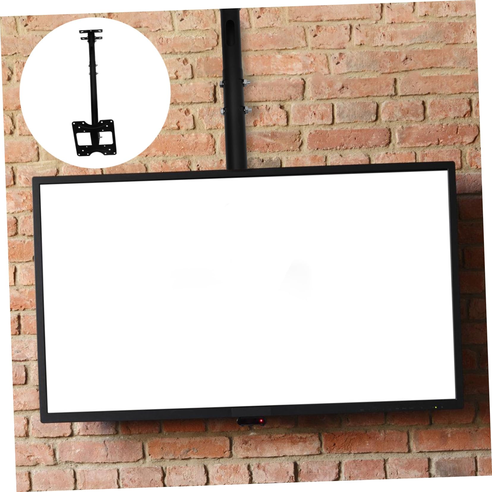 Supporto Tv a Soffitto e Parete per Monitor 14-42 Pollici | Acciaio Laminato a Freddo Nero, Rotazione 360°, Regolazione Altezza e Angolo, Uso in Balcone o Sala da Pranzo