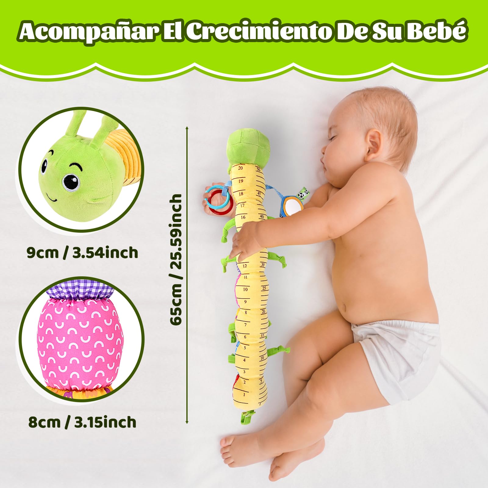 Herenear Juguete de felpilla de felpa, juguete musical de peluche, sonajero y texturas, juguete para bebé de 6 meses, regalo para niños y niñas
