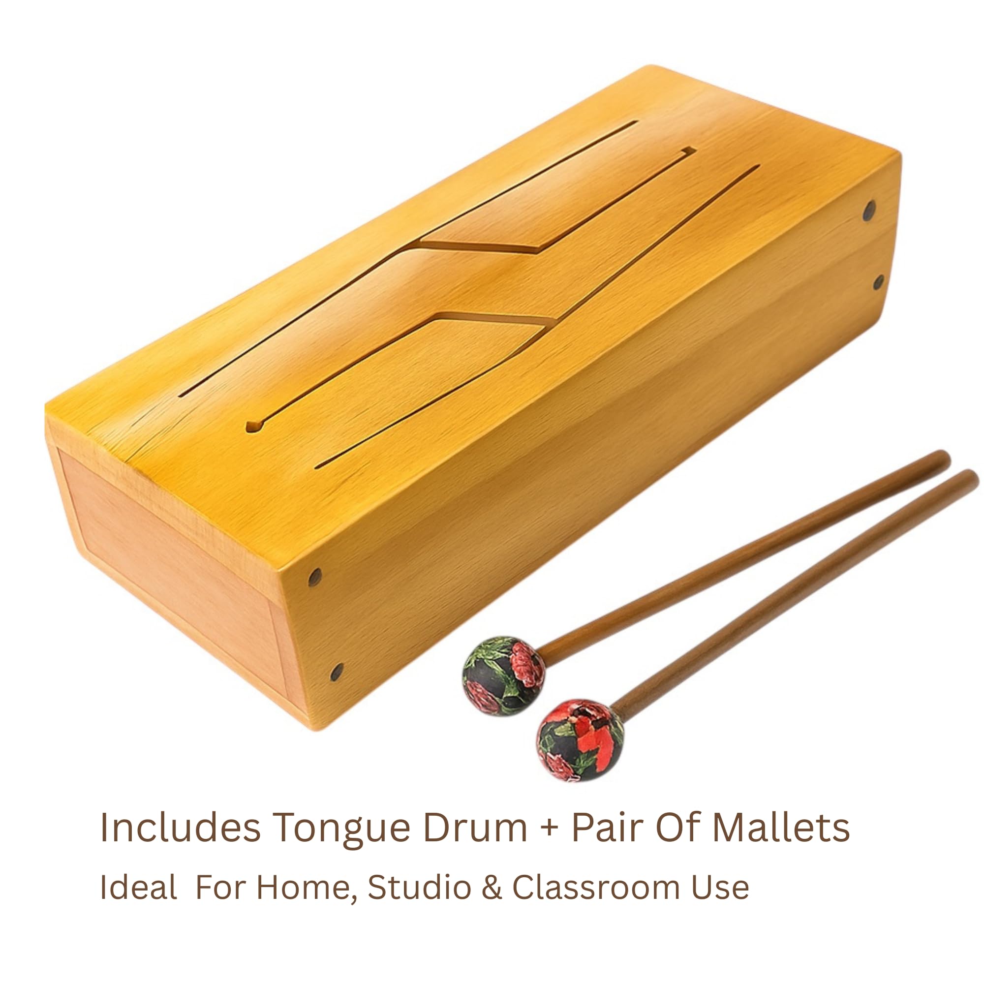 Amazon.com: Tongue Drum – 4-Note Wooden Slit Log Drum Handcrafted