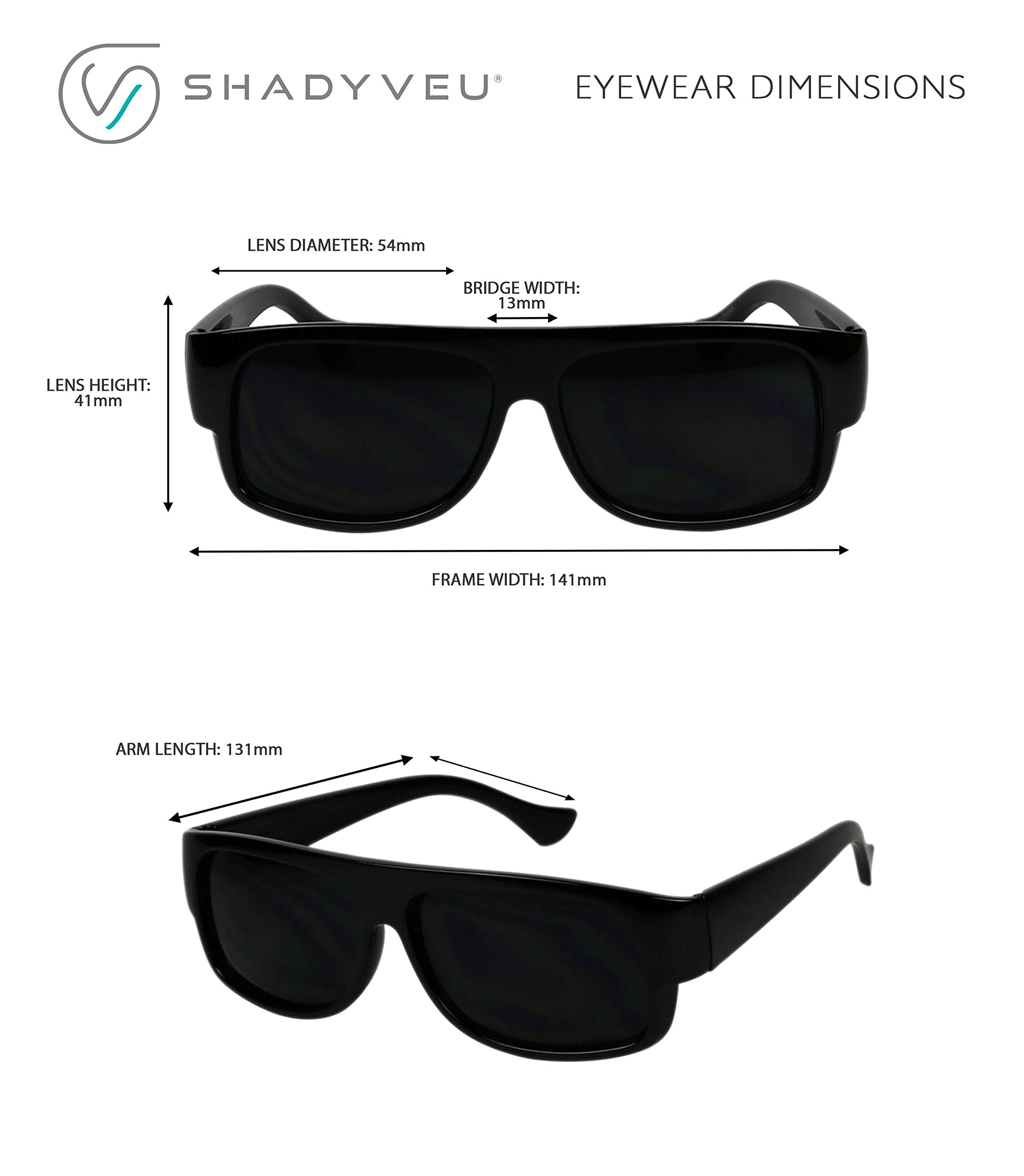 ShadyVEU Rectangular Flat Top Sunglasses - Dark Lens, UV Protection, Spring Hinge, Old School Eazy E Style, 2-Pack Black - View #12