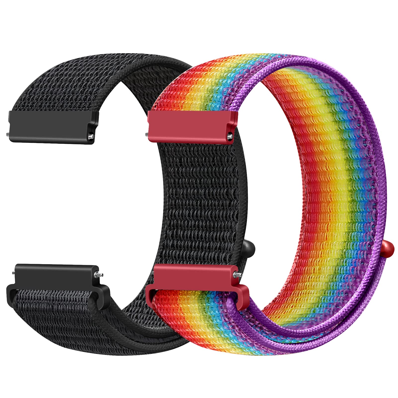 Runostrich Nylon Armband 18mm 19mm 20mm 22mm 24mm Sport Loop Schnellverschluss Uhrenarmband Aatmungsaktive Verstellbarer Ersatzarmband für Damen Herren