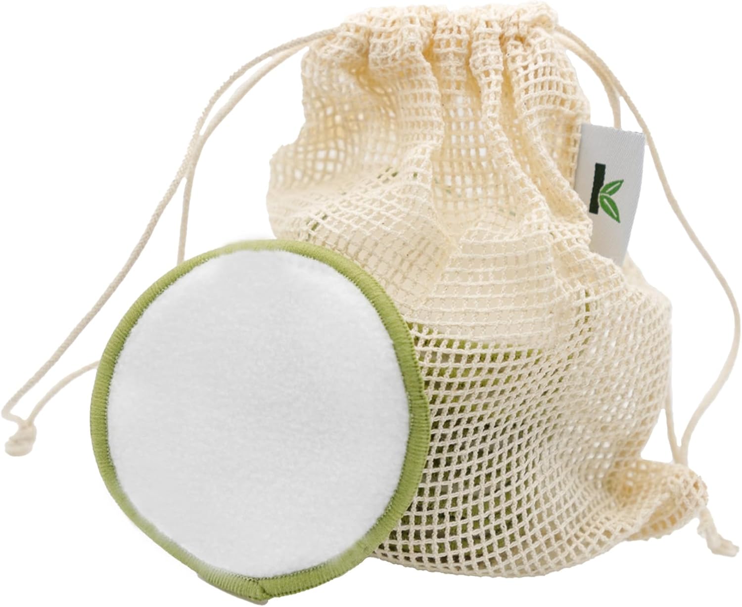 Seek Bamboo Reusable Cotton Rounds (20 Count), Eco-Friendly Pads for Softening, Cleansing, Makeup Removal