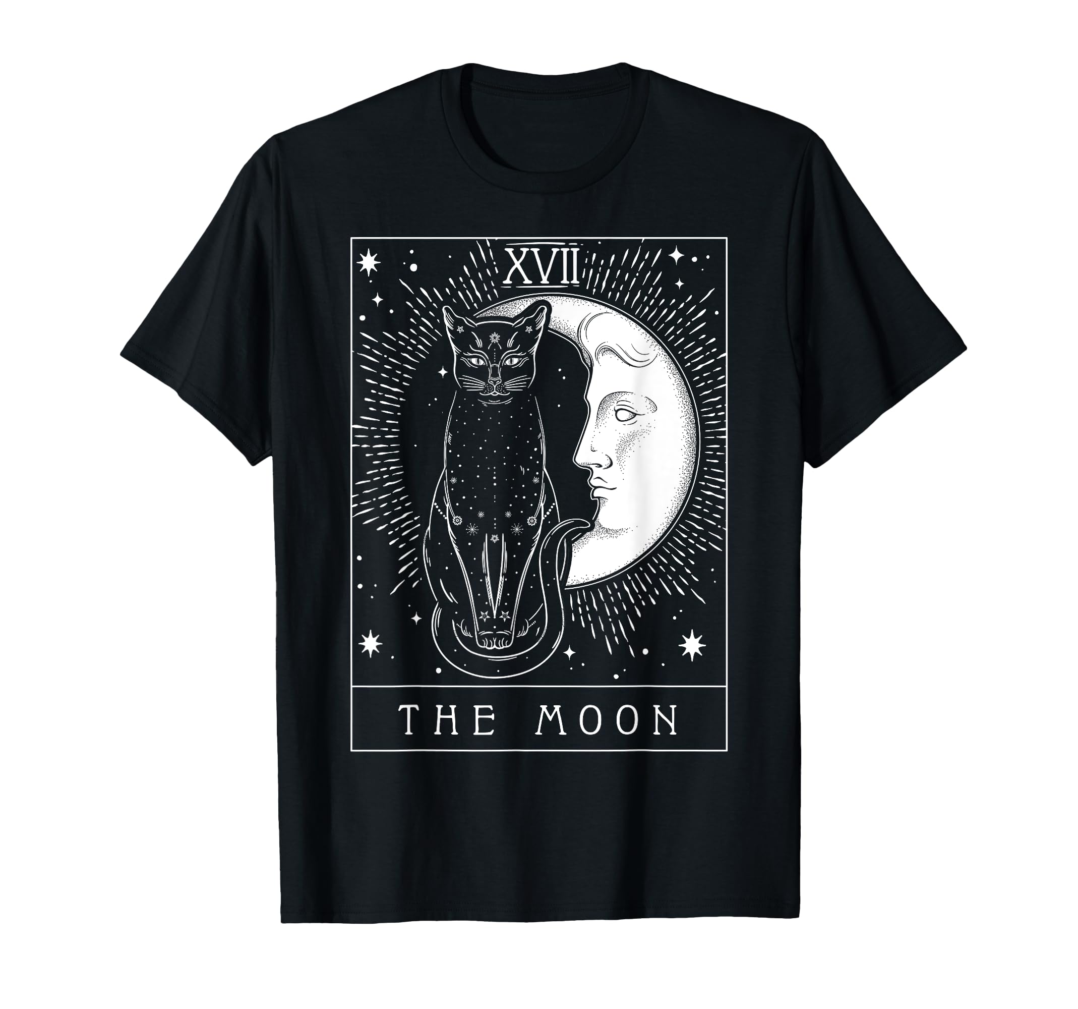  Trendy Tarot Card Crescent Moon And Cat Graphic T-Shirt for Women
| Trendy Tarot Card Crescent Moon And Cat Graphic