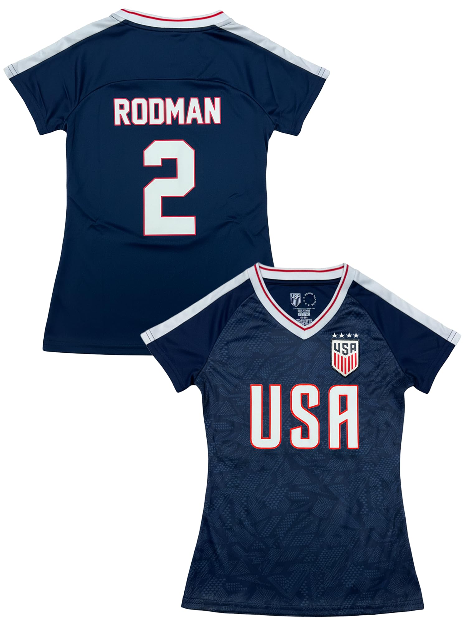 Trinity Rodman Girls’ USA Soccer Shirt – USWNT Youth Sizes – Name & Number – Official Fan Apparel
