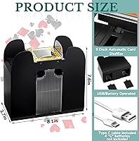 Vista 2 de Zomiboo Barajador automático de tarjetas de 6 cubiertas USB con batería eléctrica Casino Poker Card Shuffler máquina para juegos de póquer casino