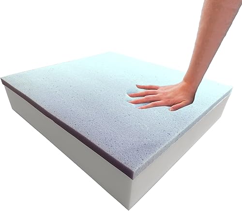 Foamma Cojín de espuma viscoelástica con gel de enfriamiento de 4 x 22 x 22 pulgadas, base de espuma de alta densidad, firmeza media, reemplazo de