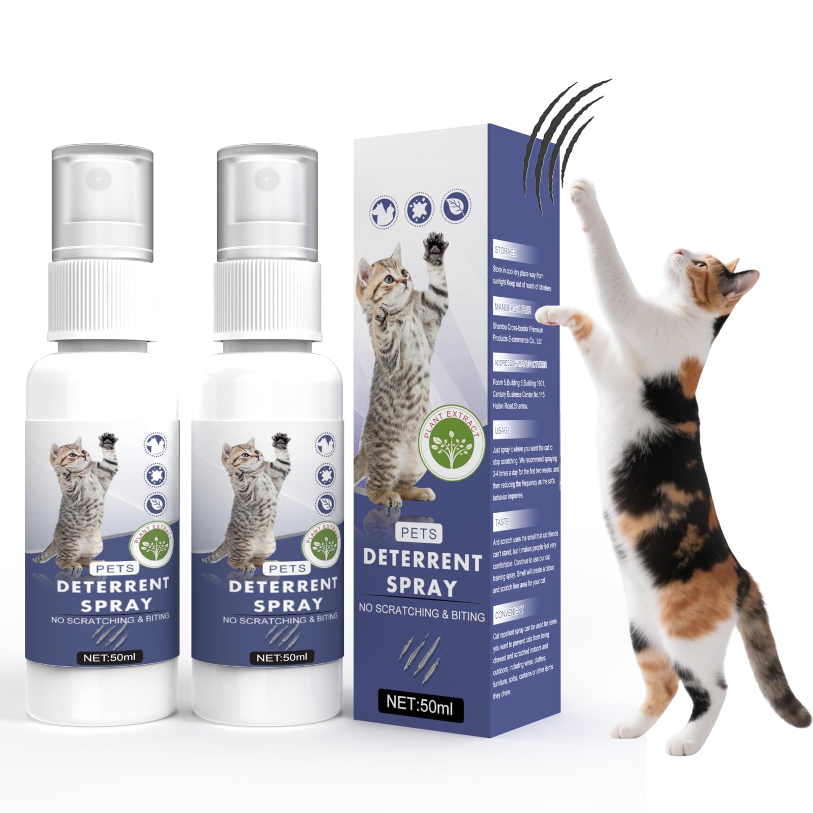 NHMFMLZW Cat Deterrent Spray, Natural Safe Cat Deterrent Indoor & Outdoor for Furniture Protection, Anti-Scratch Deterrent for Furniture, Sofas, Rugs, Citrus, Non-Toxic