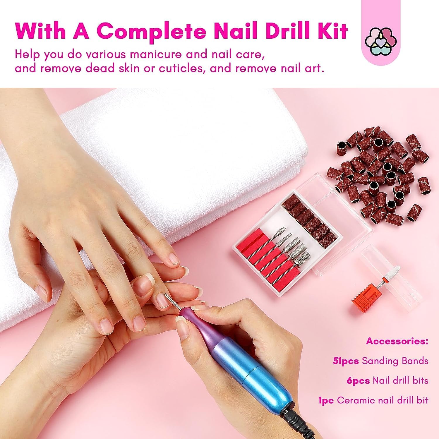 Saviland 60PCS Dip Nails Powder Starter Kit with Drill, Dip Powder Liquid Set for Beginners Proffessional