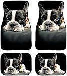 4 Piece Set Purple Skull Car Floor Mat Universal Fit Heavy Duty All Weather with Rubber Backing