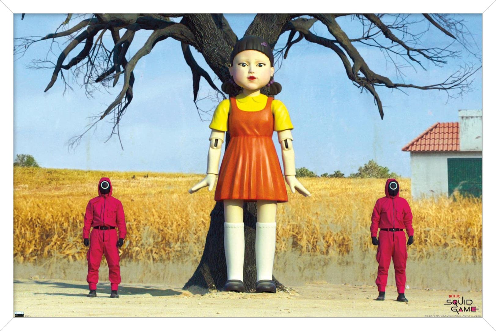 Trends International Netflix Squid Game - Doll Wall Poster, 22.375" x 34", White Framed Version