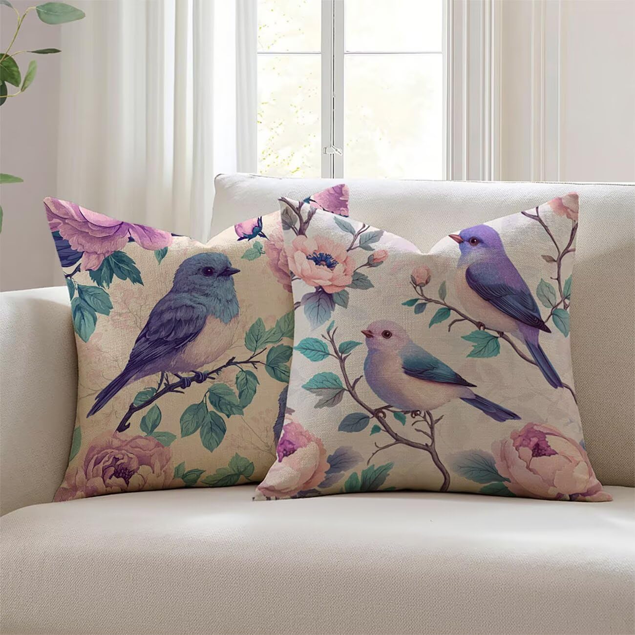 Housse de coussin 50x50cm extérieur imperméable en lin décoration canapé salon