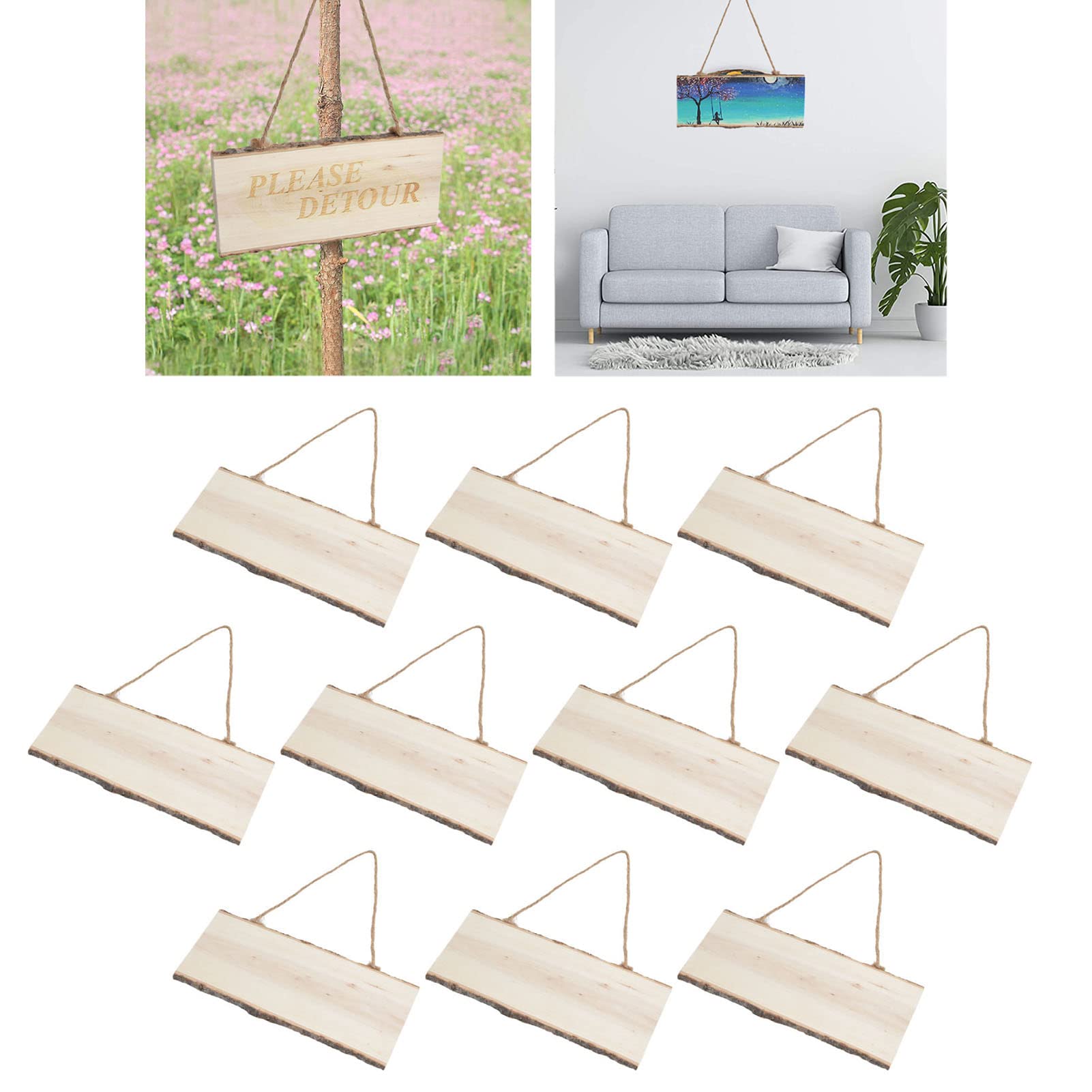 DIY dekoracje wiszące na drzwi, 10 szt. Drewniany znak powitalny wisząca tablica znak malowanie kolorowanka niedokończone okleiny drewniane do ogrodu weselnego 10cm x 25cm