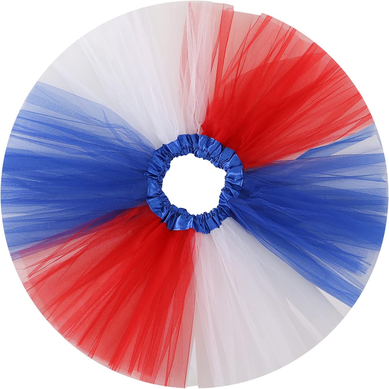 Plus Size Women Adult Red White Blue Running Tutu Skirt,Teens 4th of July Tutu L/3XL USA Star Tulle Skirt Patriotic Costume