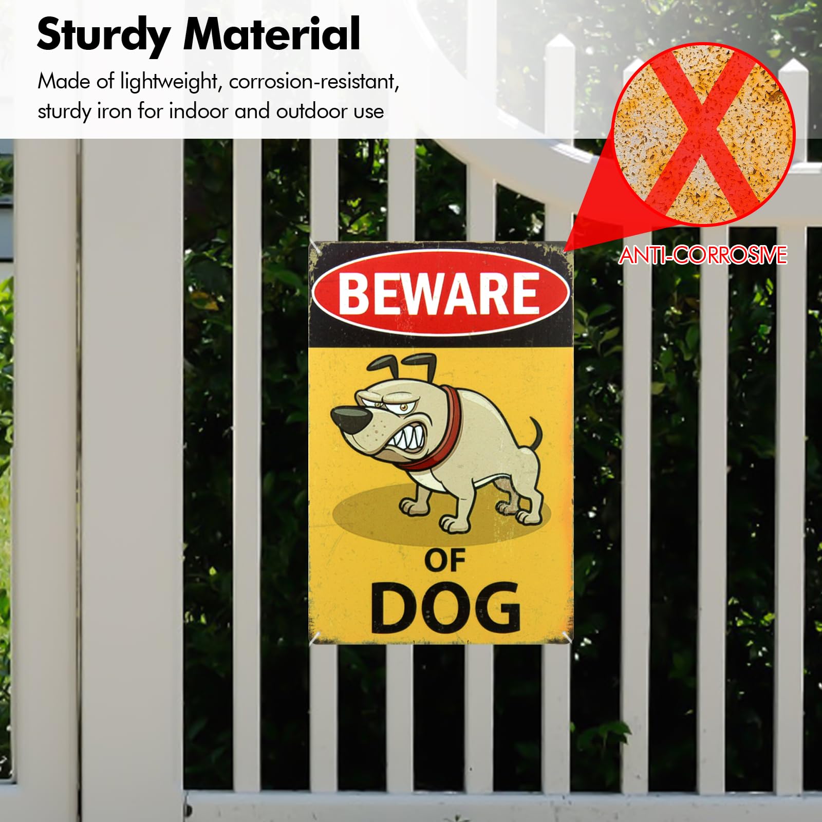 Poeland Beware of Dog Signs, Dog Warning Signs 11.8" x 7.8" for Indoor or Outdoor Fence, Yards, Gates, Window - Image 4