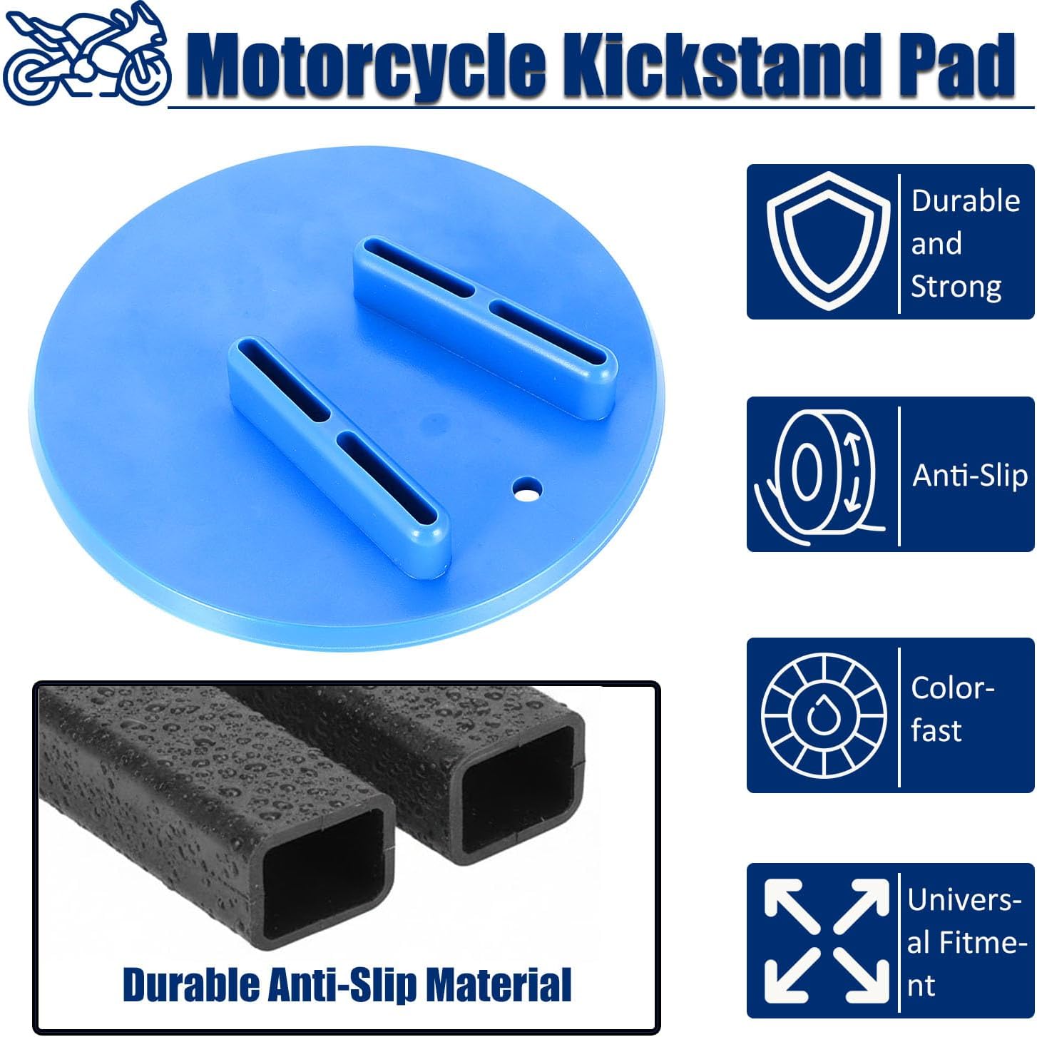 SUNPIE Motorcycle Kickstand Pad, Side Parking Plate Support for Motorcycles