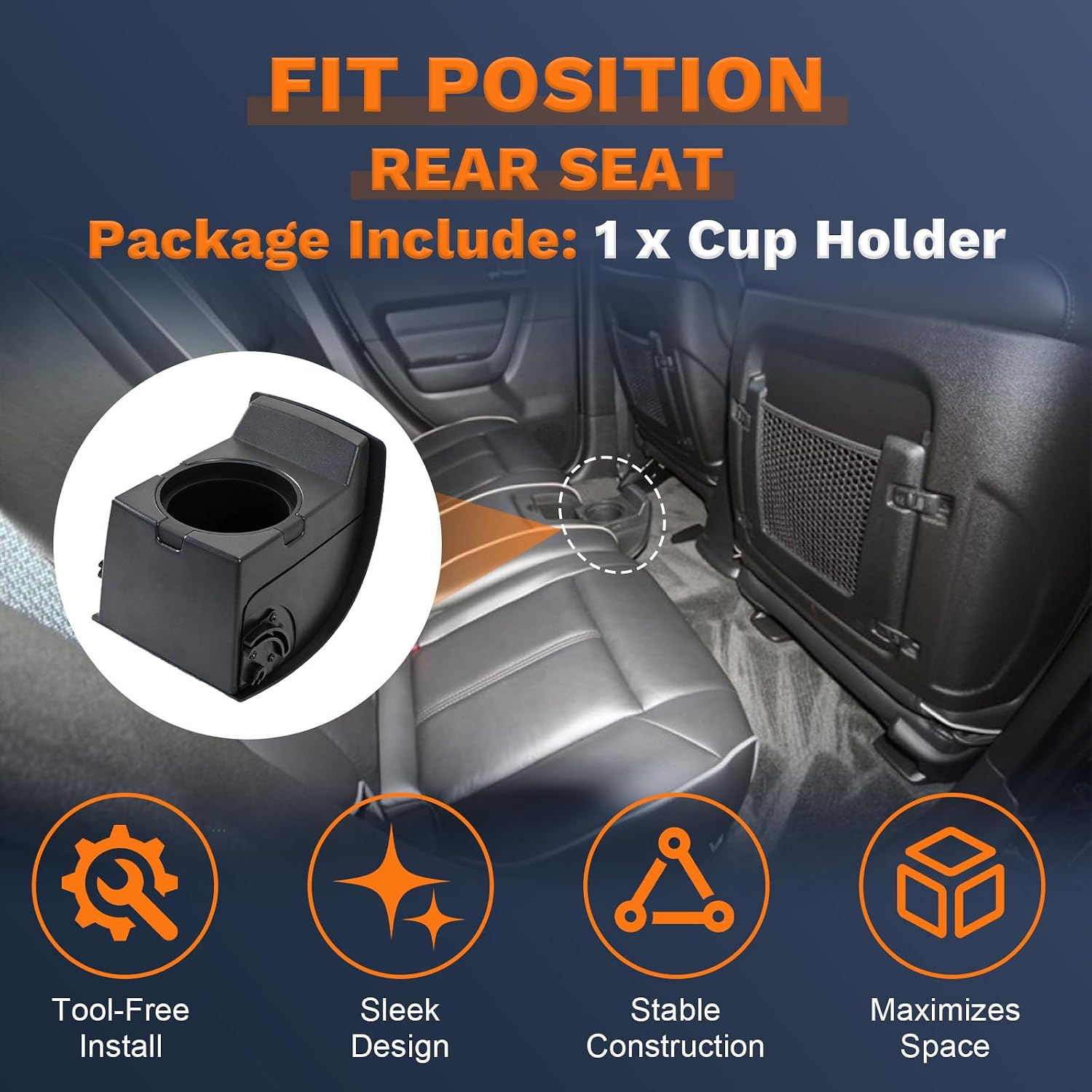 Rear Seat Cup Holder Fit for 2006-2010 Hummer H3 Replace 15820550 15830701 15255363 15255364 15255365