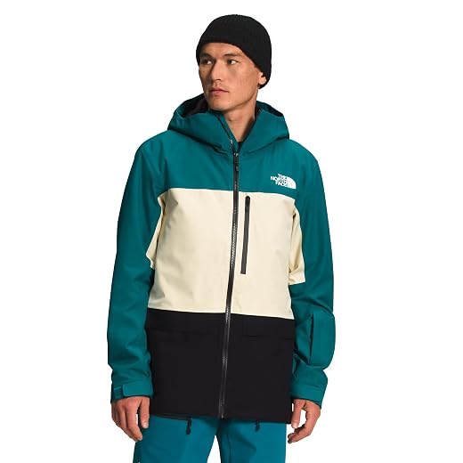 THE NORTH FACE Men's Sickline Insulated Ski Jacket, Harbor Blue/Gravel/TNF Black, X-Large