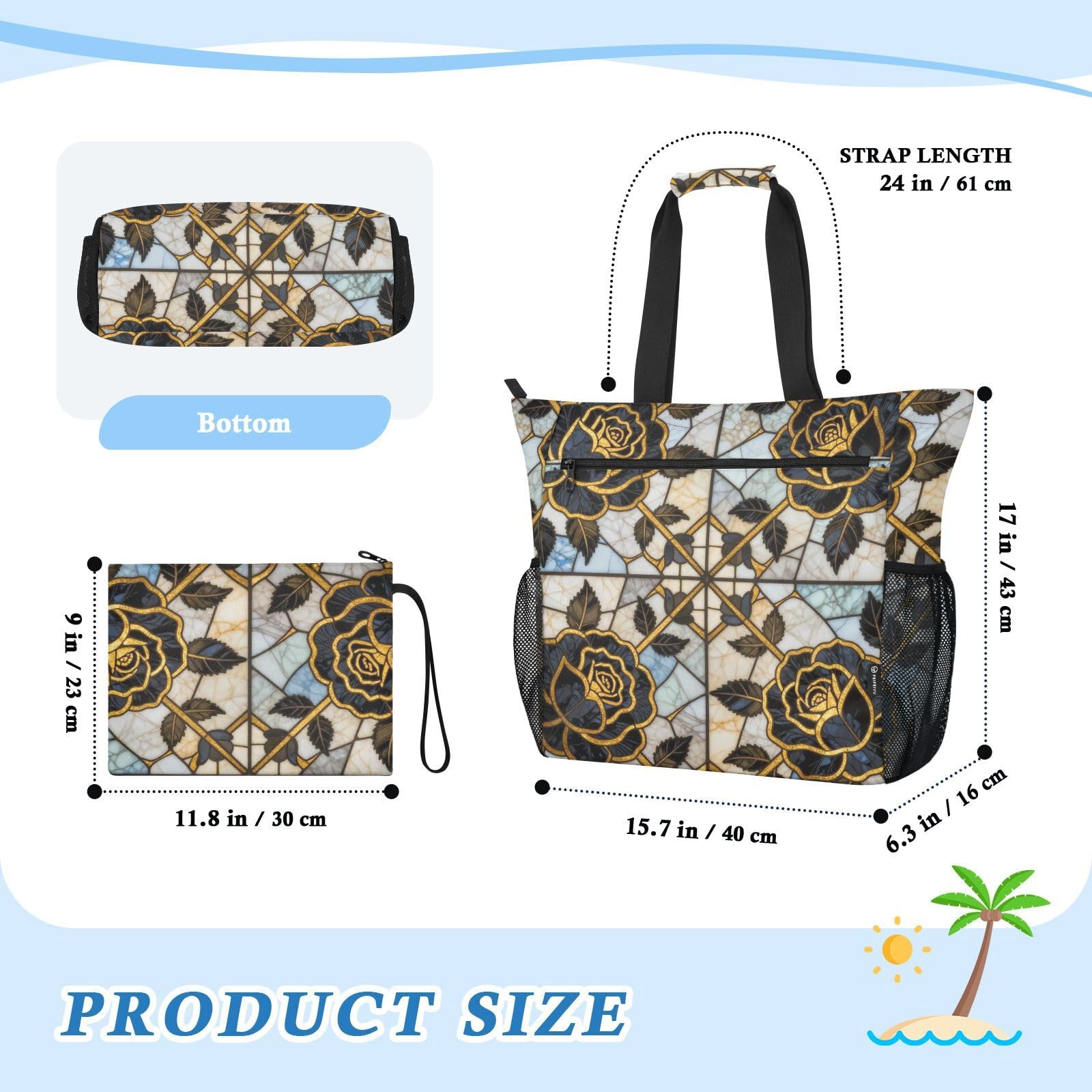 Bolsa de hombro portátil de playa, talla única para viajes al aire libre