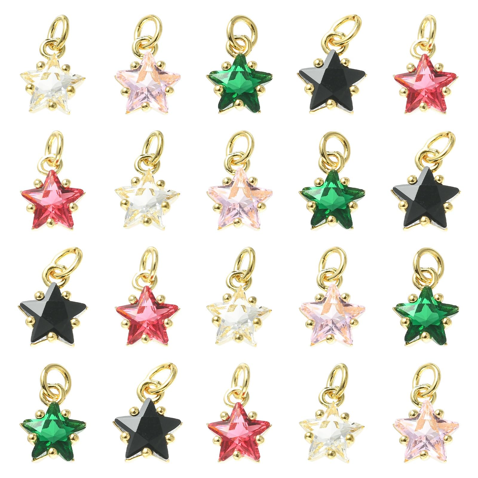 KitBeads Jewelry Making Charms Assorted Cubic Zirconia Charms Pendants for DIY Necklace Bracelet Earring Craft Supplies