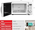 Galanz GLCMKZ07WER07 Retro Countertop Microwave Oven with Auto Cook & Reheat, Defrost, Quick Start Functions, Easy Clean with Glass Turntable, Pull Handle,0.7 cu ft, White