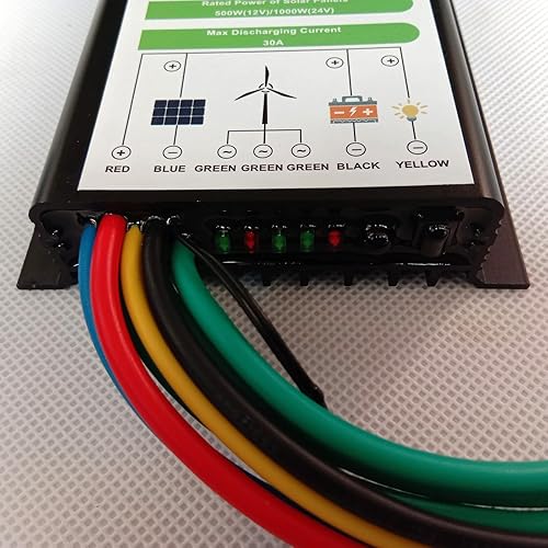 Miniatura 5 de 400W Energía eólica Solar Impermeable Automática Protección de Sobrecarga Controlador de Carga Híbrido 12V24V Energía Eólica Solar Controlador