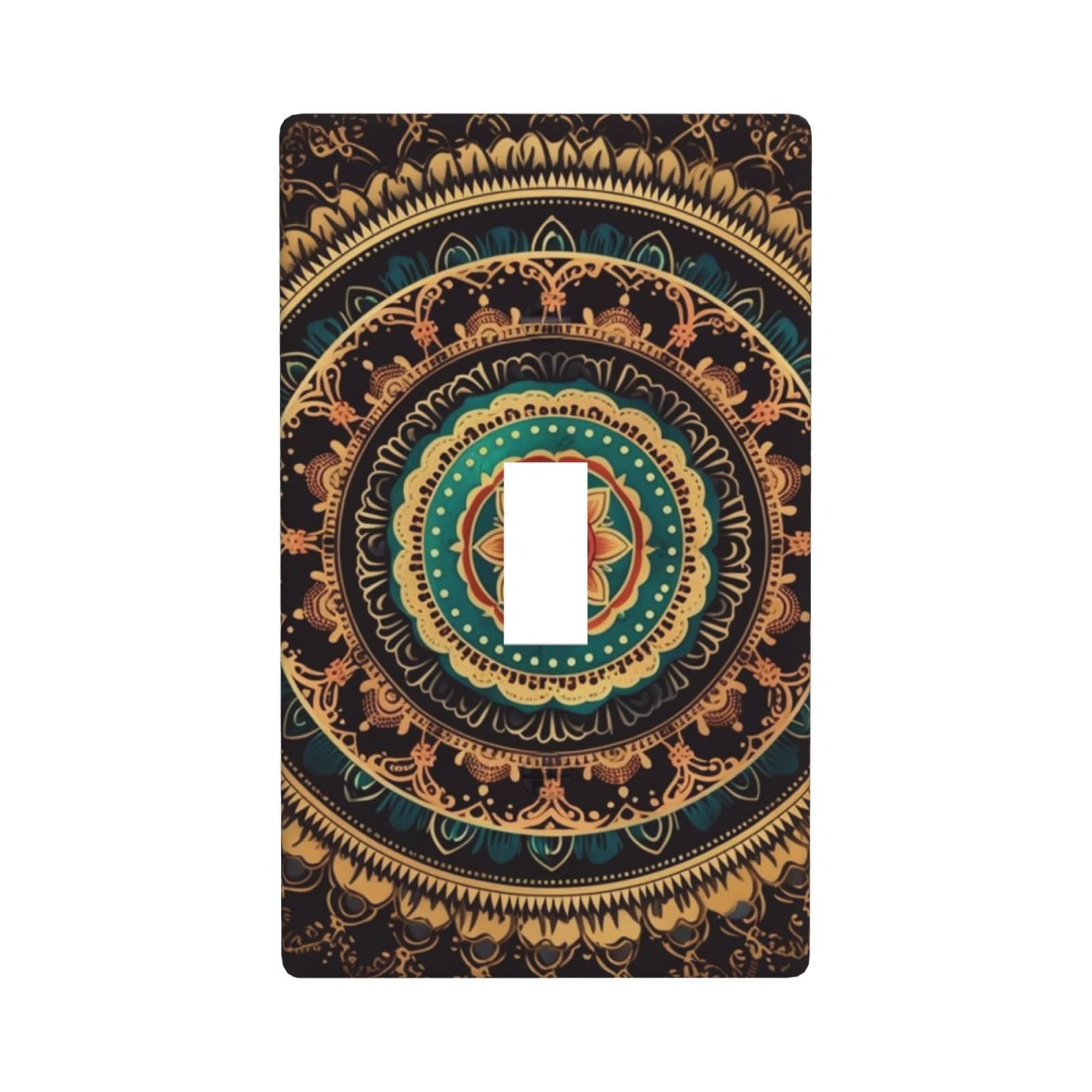 Nonhai Mandala Decorator Wall Plate Cover Single Toggle Light Switch Cover Wallplates Blank Electrical Rocker Switch Plate Covers For Electrical Outlets Decorative 1 Gang 4.5" X 2.76"
