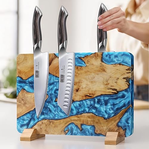 Miniatura 6 de HOSHANHO Bloque Magnético de Resina para Cuchillos, Soporte Magnético de Doble Cara para Cuchillos y Organizador de Almacenamiento de Cuchillos